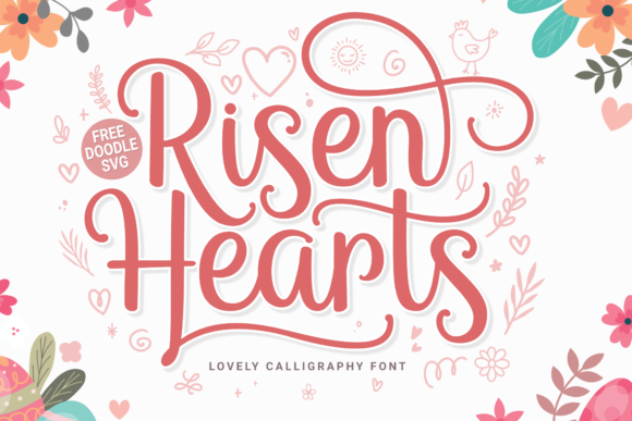 Risen Hearts: A Romantic Script Font for Campaign Design